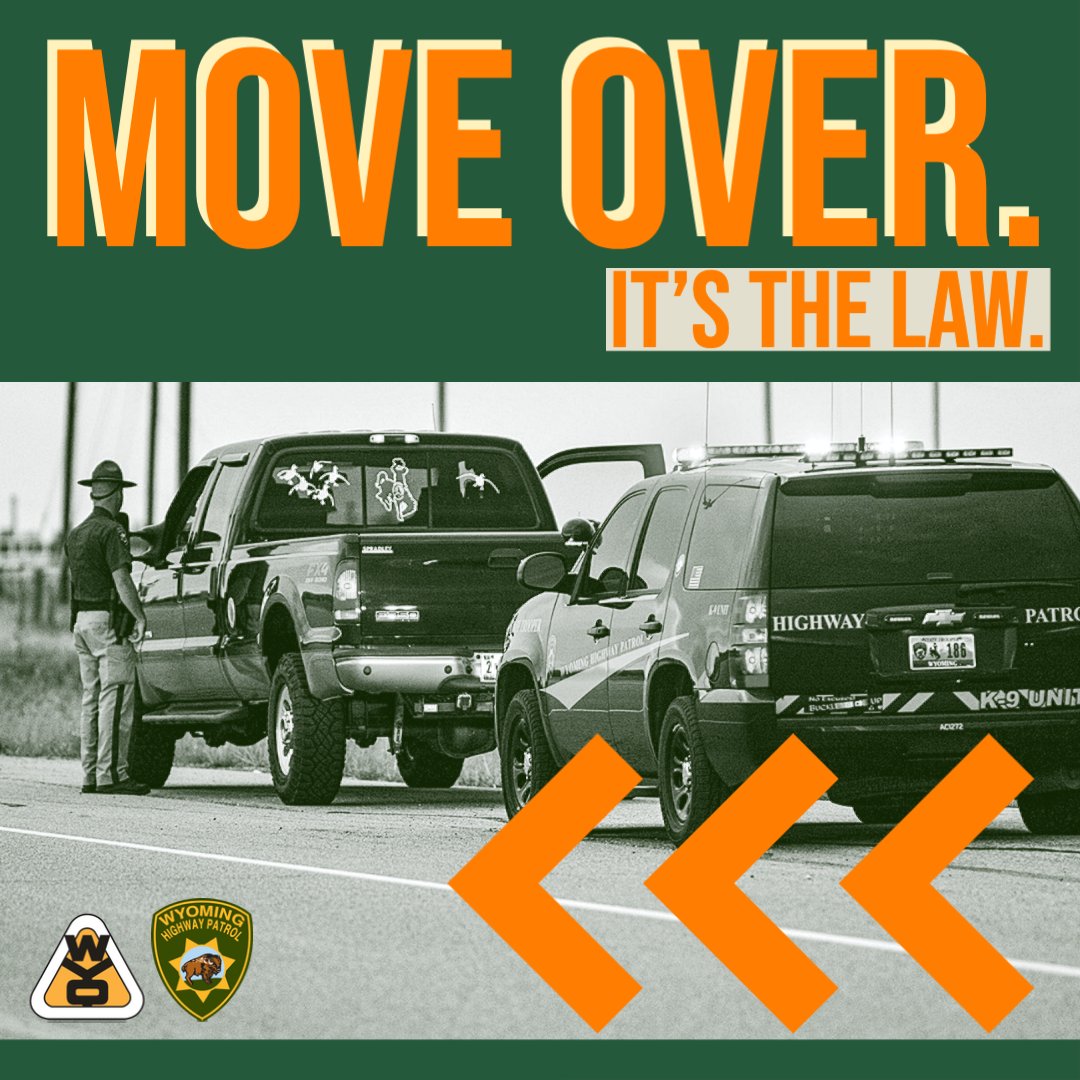 Wyoming Department of Transportation (@wydotnews) on Twitter photo It's National Police Week! One way you can help police officers like <a href="/WYHighwayPatrol/">Wyoming Highway Patrol</a> safer is by MOVING OVER & SLOWING DOWN when passing!
Of the 145 emergency response vehicles involved in crashes in WY last year, 114 were law enforcement. That's a scary stat! #wyoroad It's National Police Week! One way you can help police officers like <a href="/WYHighwayPatrol/">Wyoming Highway Patrol</a> safer is by MOVING OVER & SLOWING DOWN when passing!
Of the 145 emergency response vehicles involved in crashes in WY last year, 114 were law enforcement. That's a scary stat! #wyoroad