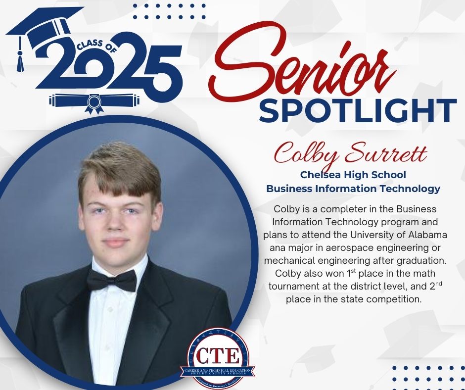 During the month of May, we are spotlighting seniors who are in our CTE programs who plan to pursue a career in that same program! Congratulations to Levi Jenkins from Chelsea High School! #senior #CHHS #computerscience