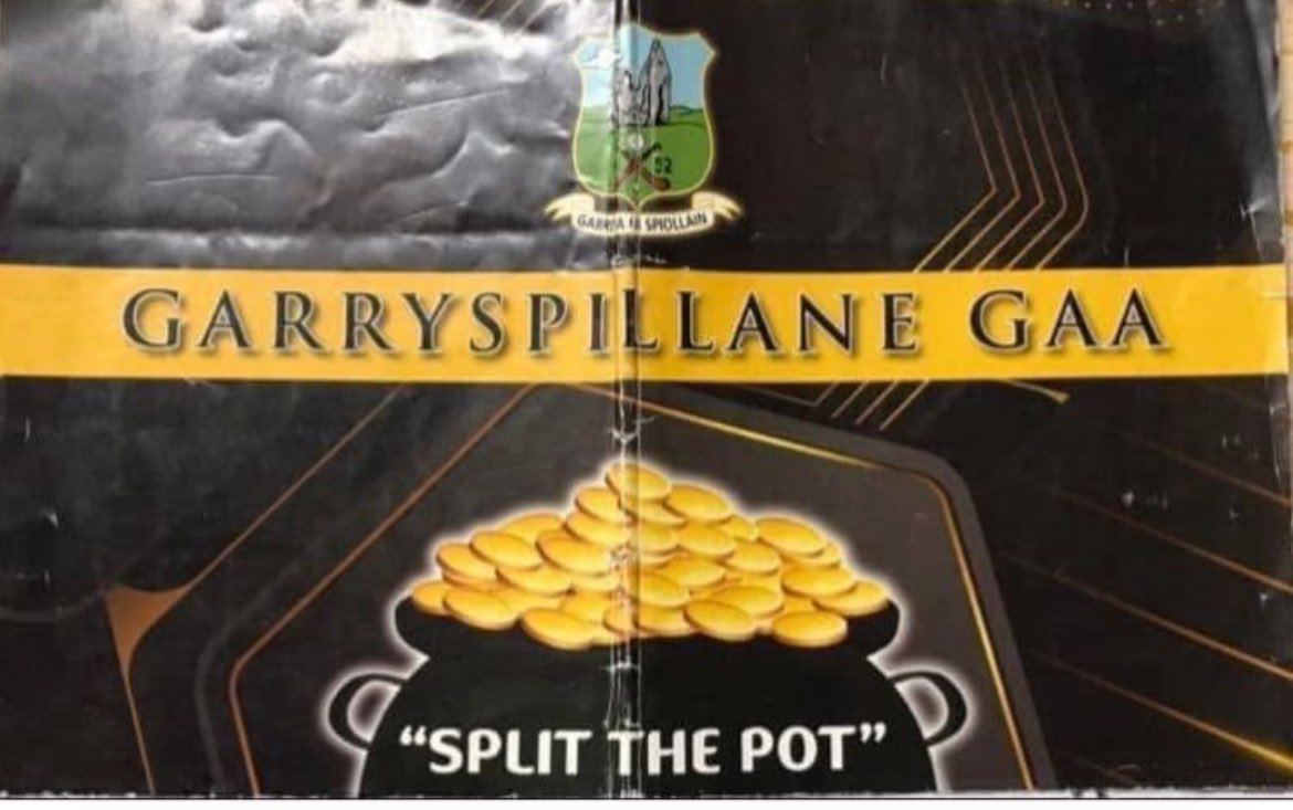 Our Split the Pot Draw will take place Tuesday 6th May this week
Cost:€2 per entry 3 for €5 Available to play online 👉 klubfunder.com/Clubs/Garryspi…  until 7pm. Thank you for your continued Support
