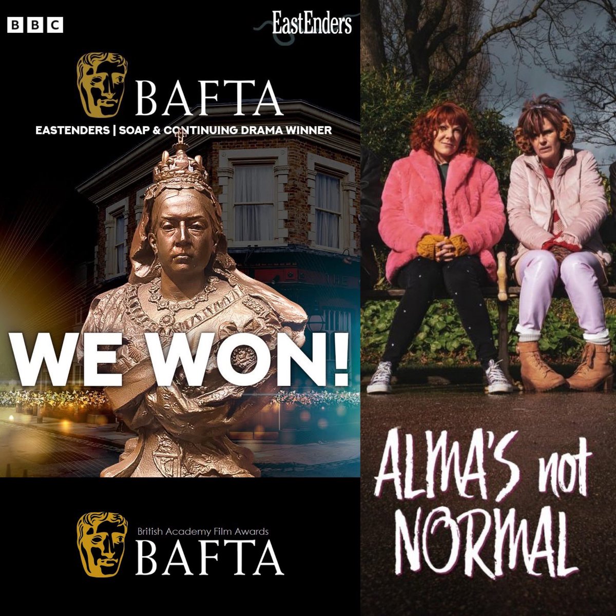 North of Watford Personal Management (@northofwatford) on Twitter photo Huge congrats to all the winners <a href="/BAFTA/">BAFTA</a> especially delighted to have provided casting for <a href="/bbceastenders/">BBC EastEnders</a> and #AlmasNotNormal <a href="/Expecta55536279/">ExpectationTV</a> <a href="/BBCiPlayer/">BBC iPlayer</a> 🎉🎉🎉 Huge congrats to all the winners <a href="/BAFTA/">BAFTA</a> especially delighted to have provided casting for <a href="/bbceastenders/">BBC EastEnders</a> and #AlmasNotNormal <a href="/Expecta55536279/">ExpectationTV</a> <a href="/BBCiPlayer/">BBC iPlayer</a> 🎉🎉🎉