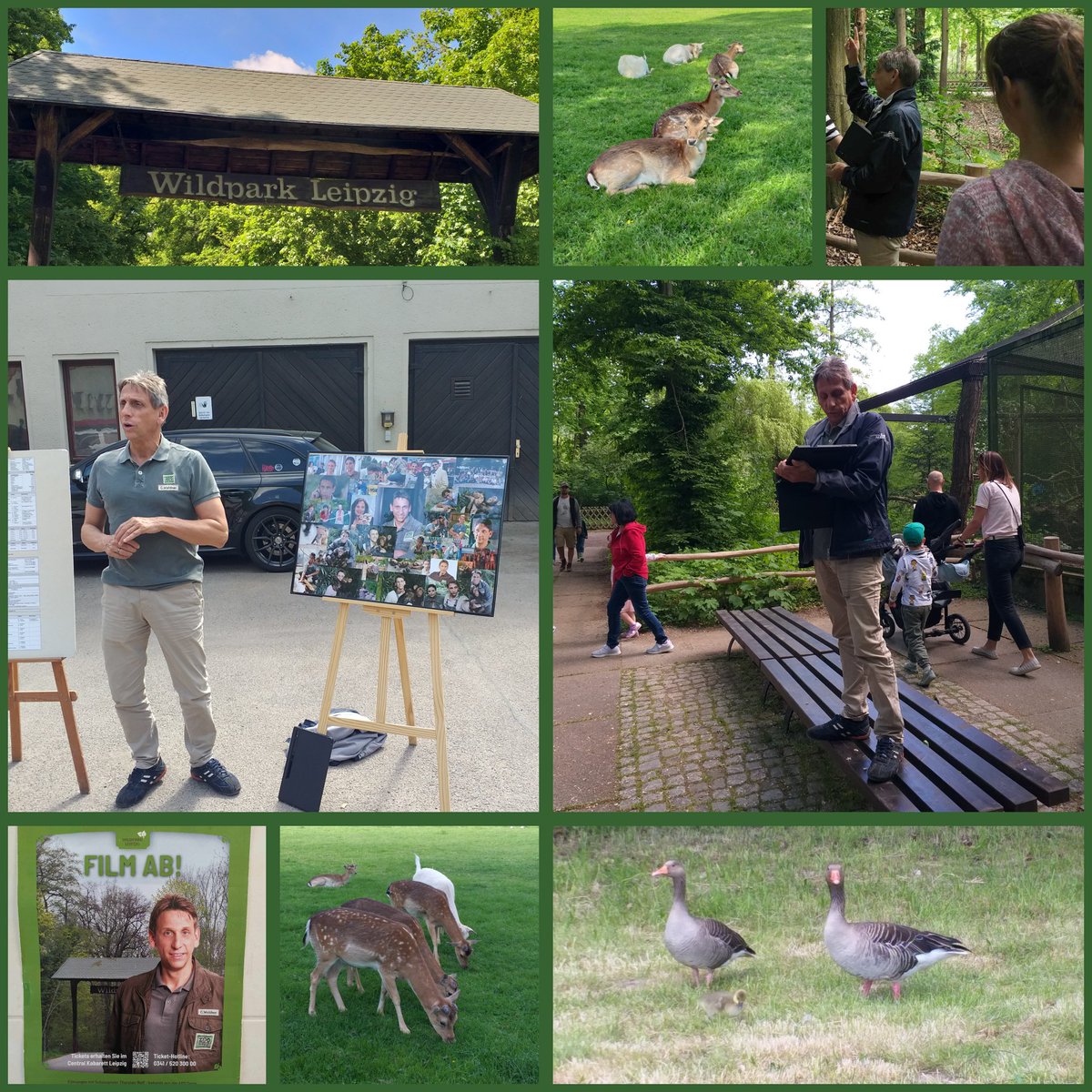 "Film ab!" mit Tierpfleger Conny Weidner aus " Tierärztin Dr. Mertens" - nee gedreht wurde dieses Mal nicht 🎥🎬😁, sondern es gab lustige Geschichten vom Filmset "Wildpark Leipzig" 🦌🦆🎞📺😊! Richtig sympathisch der Thorsten Wolf 🙂🤗!