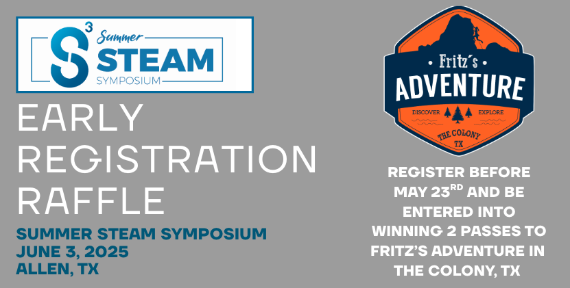 Guess what DFW educators?!?! If you register to attend the S3 conference in Allen, TX before MAY 23rd -- You will be entered to win 2 passes to Fritz's Adventure Park in The Colony! Sign up today! forms.gle/kf4vRDKTrHGy9t…