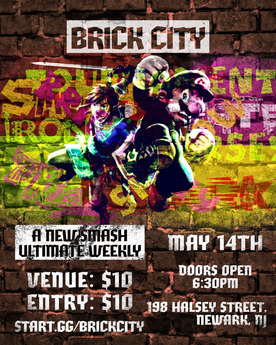 We are hosting our brand new Smash weekly this Wednesday, Brick City, in Newark 
We will also have Rivals of Aether 2
