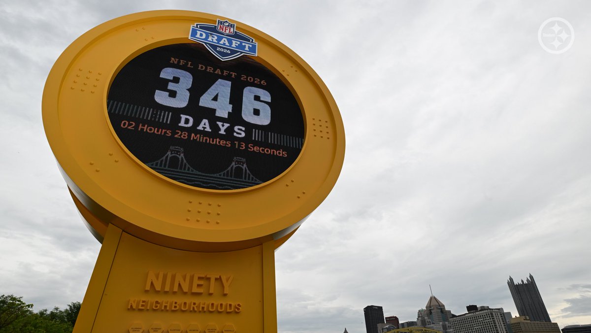 Pittsburgh is officially on the clock 🕰️
 
On Monday, the #Steelers, VisitPITTSBURGH, Allegheny County and the City of Pittsburgh unveiled the 2026 NFL Draft Countdown Clock on the North Shore Great Lawn.
 
📝: bit.ly/3ZfPqcx