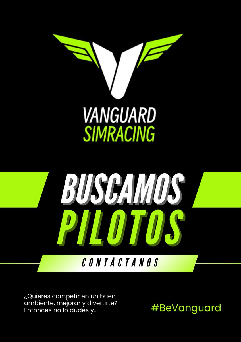 Vanguard Simracing (@vanguardsim) on Twitter photo Si no quieres perderte lo que empieza a partir de este mismo viernes, no dudes en contactarnos 🔜
Solo tienes que tener ganas de pasarlo bien y disfrutar al máximo del simracing, te esperamos 📩
Podéis contactarnos por aquí y por vanguardsimracing@gmail.com Si no quieres perderte lo que empieza a partir de este mismo viernes, no dudes en contactarnos 🔜
Solo tienes que tener ganas de pasarlo bien y disfrutar al máximo del simracing, te esperamos 📩
Podéis contactarnos por aquí y por vanguardsimracing@gmail.com