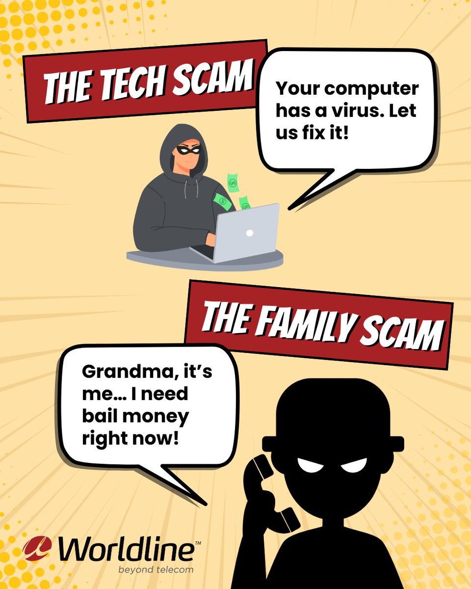 WorldlineCanada's tweet image. 🛡️ Knowledge is your greatest superpower when it comes to defending yourself against phone scams!
Here are some of the most common scams to watch for, and how to fight back like a pro.

#phonescams #scams #phone #safety