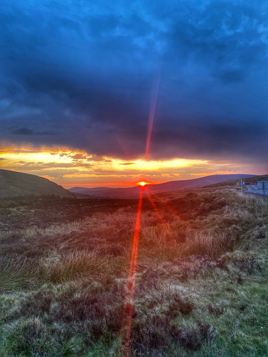 Sun setting on the #Wicklow Gap this evening