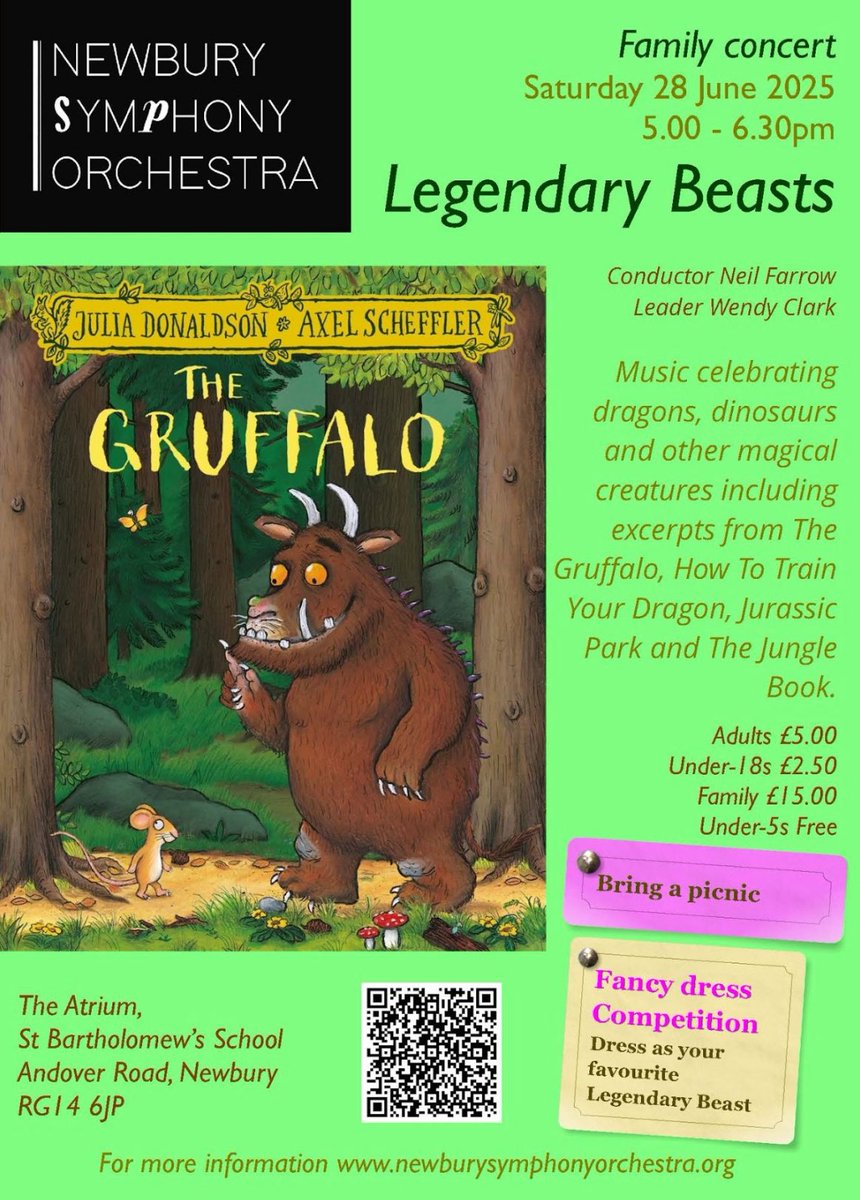 Our family concert is coming up on Saturday 28th June at 5pm. It is a wonderful, relaxing way for children to hear classical music and experience a symphony orchestra. Tickets available on our website and on the door. newburysymphonyorchestra.org