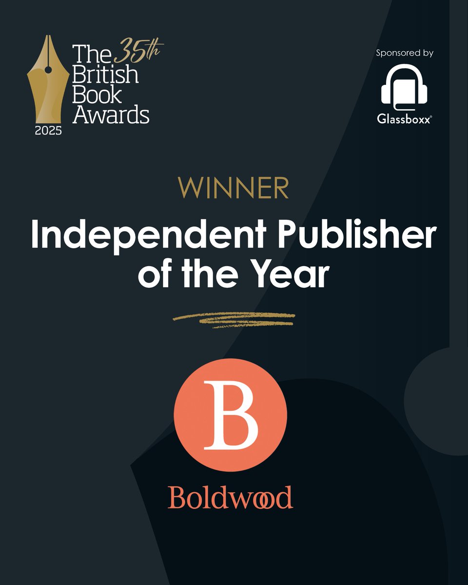 Our second winner of Independent Publisher of the Year (sponsored by <a href="/glassboxx/">Glassboxx</a>) is <a href="/BoldwoodBooks/">Boldwood Books</a> 🤩

“What Boldwood has done in five years is extraordinary… it’s set the standard for indies to follow,” judges said #Nibbies #BritishBookAwards