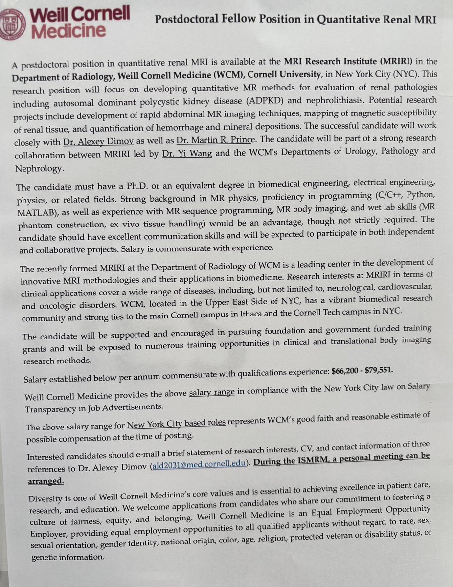 Some #Postdoctoral positions were presented at <a href="/ISMRM/">ISMRM</a> 2025! Take a look if you’re interested!