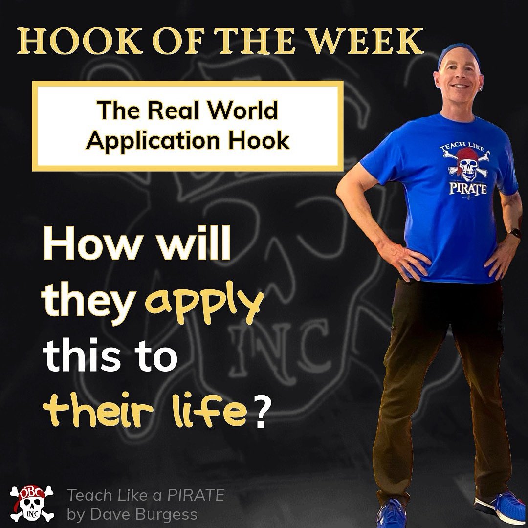 burgessdave's tweet image. “How will they apply this to their life!”
It’s one of the questions from The Real World Application Hook…and it is the #HookOfTheWeek! 

daveburgessconsulting.com/blog/therealwo…
#dbcincbooks #tlap #leadlap