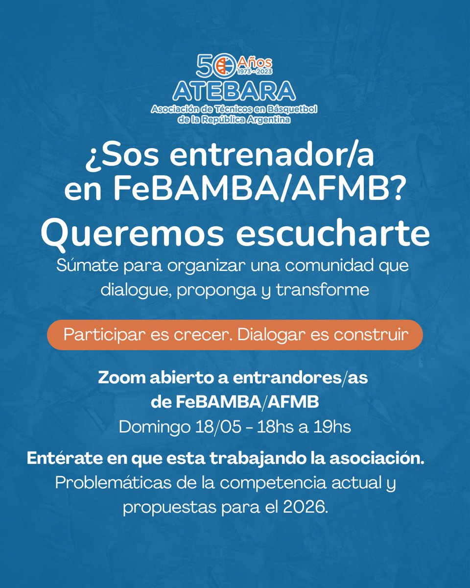 🧑‍💻 Este domingo 18/05 de 18 a 19hs, realizamos un Zoom informativo abierto a entrenadores/as.
👉 Completá el formulario y recibí el acceso al Zoom:
forms.gle/hRTcsP675B3LSq…