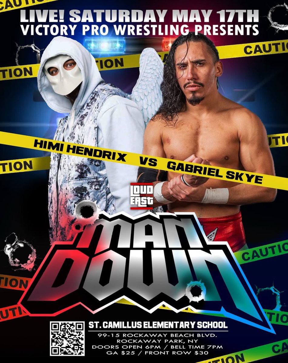 ⚠️ THIS SATURDAY NIGHT 5/17 ⚠️

ROCKAWAY PARK, NY

HIMI HENDRIX 🆚 GABRIEL SKYE

🎟️ GET TICKETS: eventbrite.com/e/man-down-tic…

SATURDAY May 17th
99-15 Rockaway Beach Blvd
7:00pm Bell