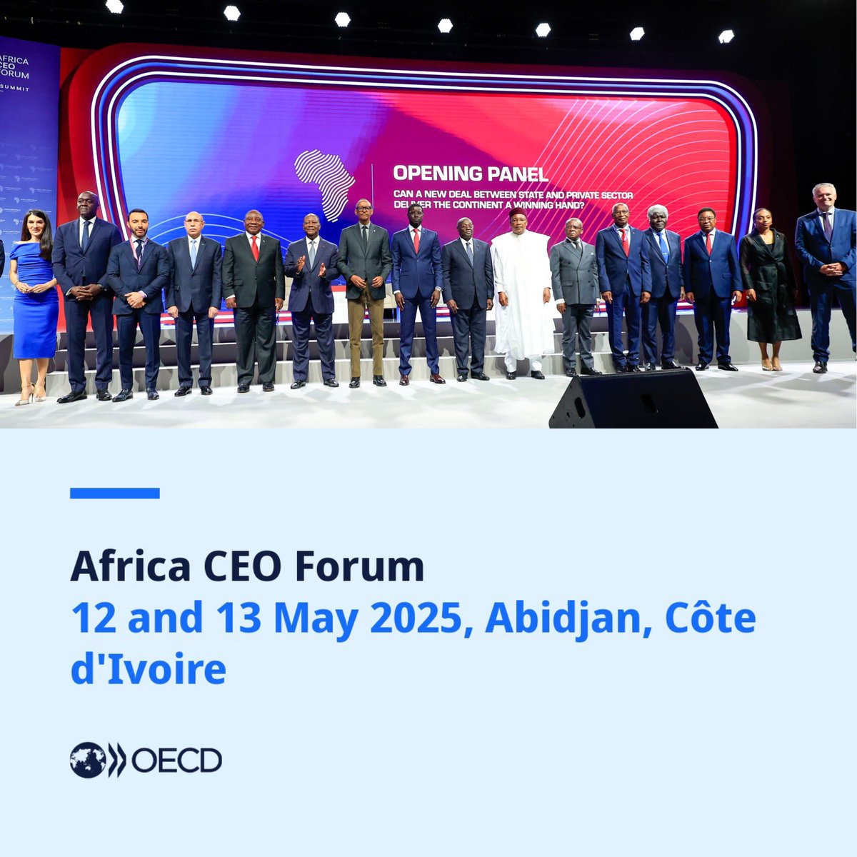 Mathias Cormann (@mathiascormann) on Twitter photo Great to speak at the 2025 @AfricaCEOForum in Abidjan.
I also engaged with leaders from 🇨🇮, 🇸🇳, 🇳🇬, 🇲🇷, 🇿🇦, 🇬🇭 on reinforcing the <a href="/OECD/">OECD ➡️ Better Policies for Better Lives</a>–Africa Partnership.
More about our partnership: oe.cd/624 | #ACF2025 Great to speak at the 2025 @AfricaCEOForum in Abidjan.
I also engaged with leaders from 🇨🇮, 🇸🇳, 🇳🇬, 🇲🇷, 🇿🇦, 🇬🇭 on reinforcing the <a href="/OECD/">OECD ➡️ Better Policies for Better Lives</a>–Africa Partnership.
More about our partnership: oe.cd/624 | #ACF2025