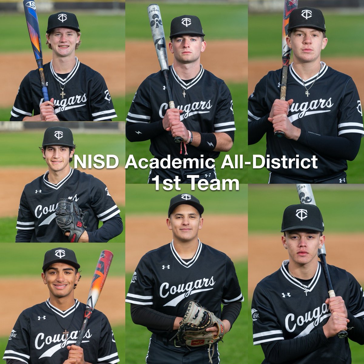 Congrats to the following Cougars being recognized for their academic excellence as student athletes and being named to the NISD Academic All-District 1st Team.

Reed Baldwin-SO
JD Brightwell-FR
Tyler Hummel-FR
Ethan Keller-JR
Derek Rodriguez-SR
Daniel Saldana-JR
Jose Segura-JR