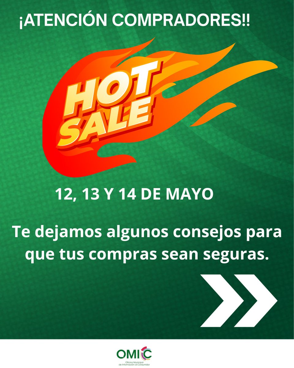 🛒 #HotSale2025 | Tips para comprar seguro:
🔖 Ingresá solo desde hotsale.com.ar
🔒 Verificá el candado (https://)
☎️ Chequeá datos del vendedor
⚖️ Buscá info legal y fiscal
🧾 Guardá facturas y capturas
⛔ Evitá redirecciones
✅ Info clara: stock, precios y 2x1