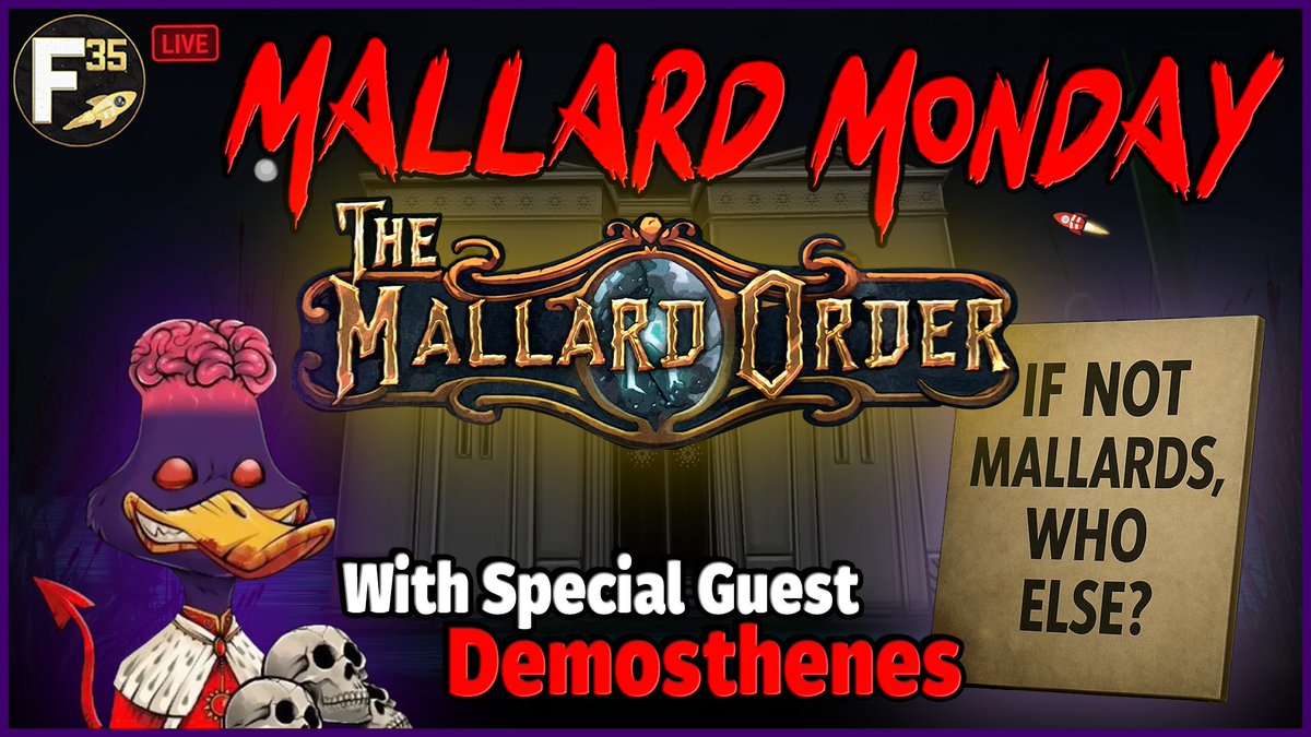 Freedom 35ers l Crypto & NFT Podcast ๐ (@freedom_35ers) on Twitter photo ๐ Join us tonight at 9pm Eastern (1am UTC) for ๐ด F35 Live ๐ฅ๐
๐ฆ Happy Mallard Monday ๐ฆ
Tonight we're joined by special guest <a href="/Demosthenes555/">Demosthenes</a> to catch up on <a href="/MallardOrder/">The Mallard Order</a> and the state of NFTs ๐
๐ Tune in LIVE with us over on YouTube ๐
Link below ๐ ๐ Join us tonight at 9pm Eastern (1am UTC) for ๐ด F35 Live ๐ฅ๐
๐ฆ Happy Mallard Monday ๐ฆ
Tonight we're joined by special guest <a href="/Demosthenes555/">Demosthenes</a> to catch up on <a href="/MallardOrder/">The Mallard Order</a> and the state of NFTs ๐
๐ Tune in LIVE with us over on YouTube ๐
Link below ๐