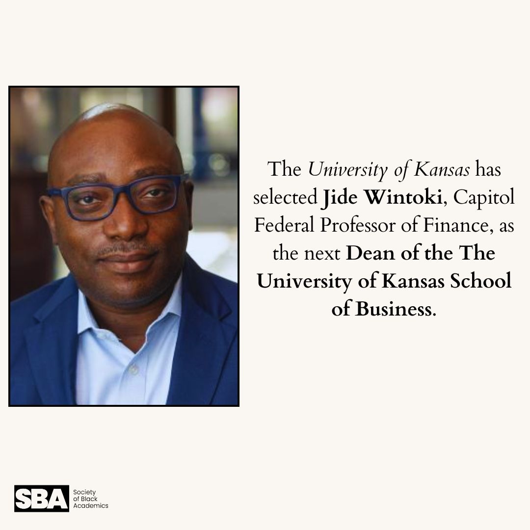 The University of Kansas has selected Dr. Jide Wintoki, Capitol Federal Professor of Finance, as the next Dean of the The University of Kansas School of Business. 

linkedin.com/posts/society-…