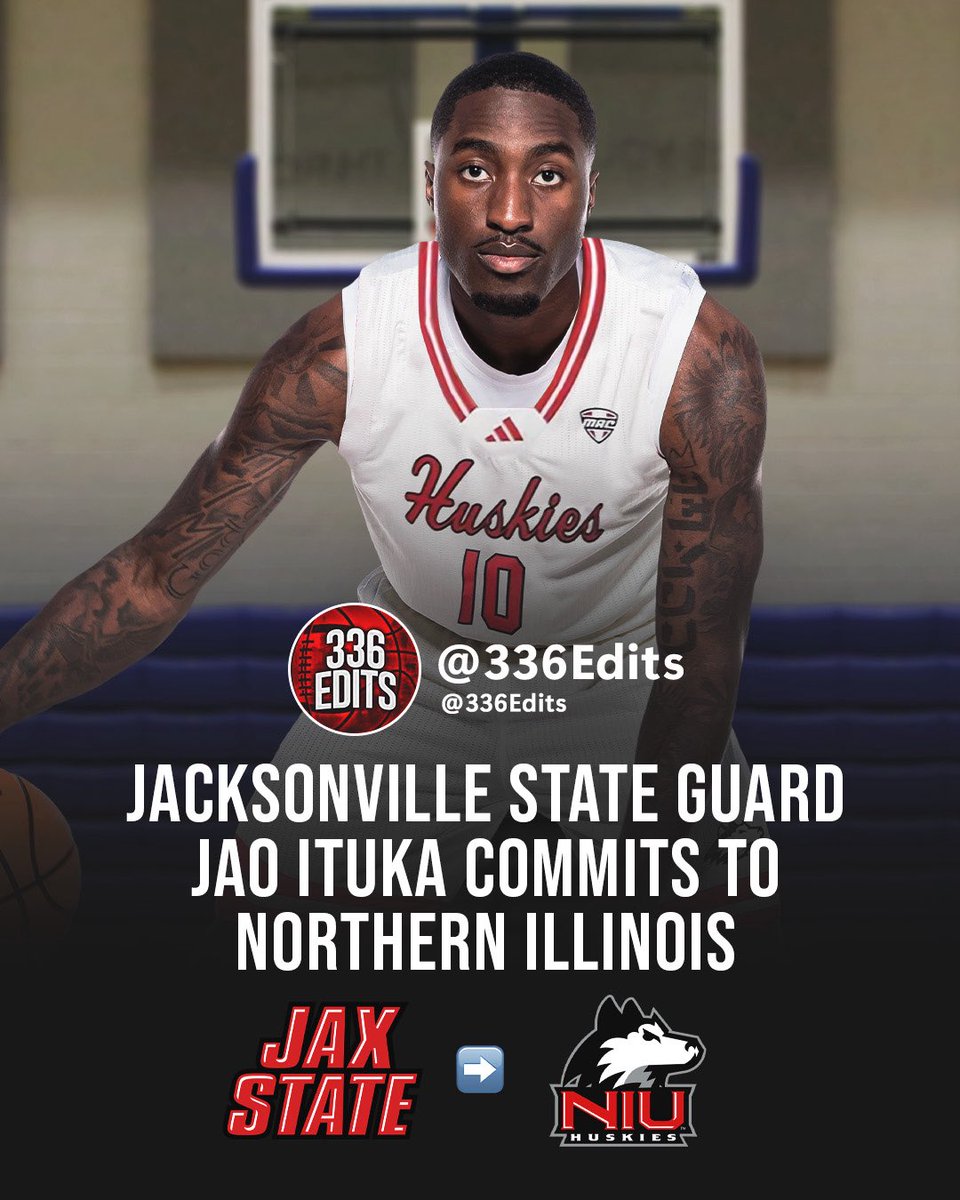336Edits's tweet image. NEWS: Jacksonville State transfer Jao Ituka has committed to Northern Illinois, he tells 336Edits.

The 6-1 guard averaged 8.7 points and 1.5 rebounds this season.