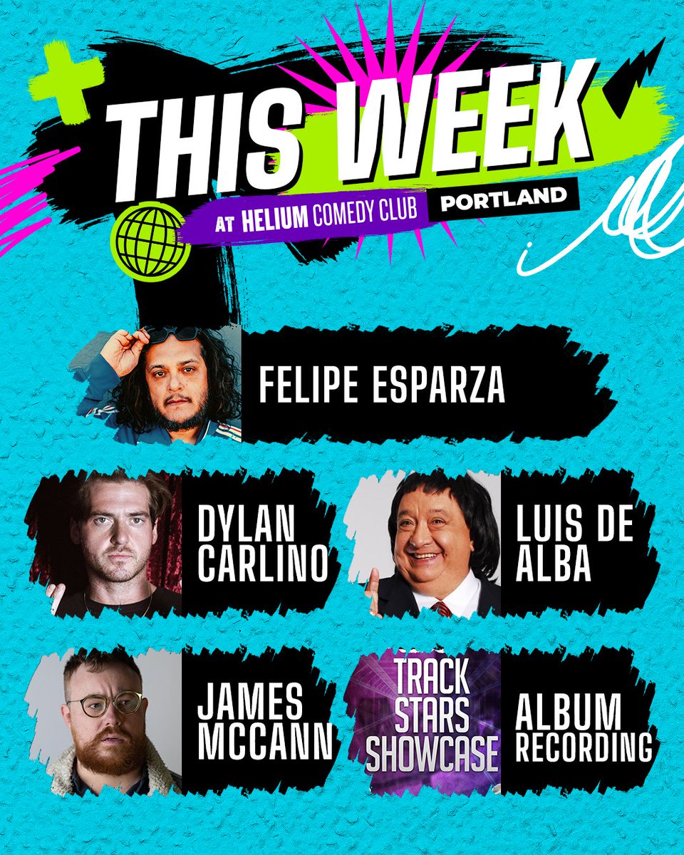 Helium Comedy PDX (@heliumcomedypdx) on Twitter photo This Week at Helium | <a href="/jdfmccann/">James Donald Forbes McCann</a>, Track Stars, Luis De Alba, Dylan Carlino, + <a href="/funnyfelipe/">Felipe Esparza</a>!
Get your tickets now: bit.ly/2Cw2wci This Week at Helium | <a href="/jdfmccann/">James Donald Forbes McCann</a>, Track Stars, Luis De Alba, Dylan Carlino, + <a href="/funnyfelipe/">Felipe Esparza</a>!
Get your tickets now: bit.ly/2Cw2wci