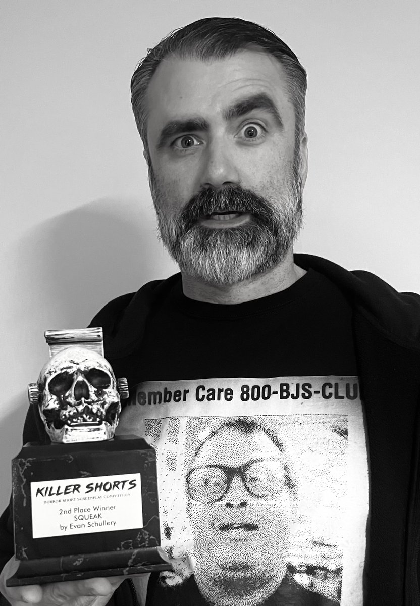 Killer Shorts (@killershorts) on Twitter photo Are you getting your #horror shorts ready for the next season of the #KillerShorts contest? 📝
You could win this KILLER trophy by FX artist <a href="/TylerGreenFX/">Tyler Green</a>! ☠️
HUGE Shoutout to this year’s 2nd place winner Evan Schullery with the script SQUEAK! #killeralum #screenwriting Are you getting your #horror shorts ready for the next season of the #KillerShorts contest? 📝
You could win this KILLER trophy by FX artist <a href="/TylerGreenFX/">Tyler Green</a>! ☠️
HUGE Shoutout to this year’s 2nd place winner Evan Schullery with the script SQUEAK! #killeralum #screenwriting