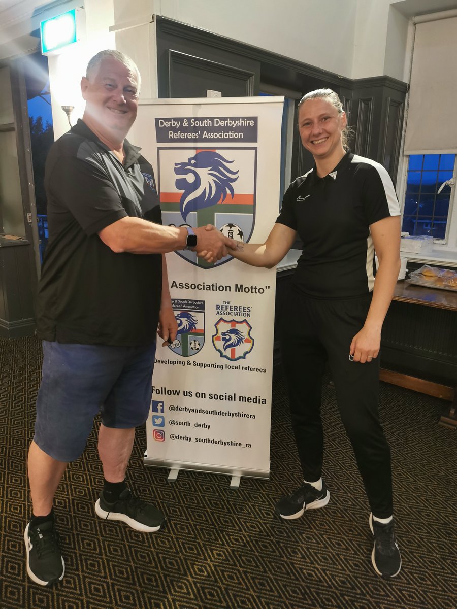 newhallsaddler's tweet image. @south_derby Chairman&apos;s Photo tonight with Stacey Fullicks Referee for this weekends Womens FA Cup Final. Thanks for giving up your time in a busy week and good luck for Sunday.