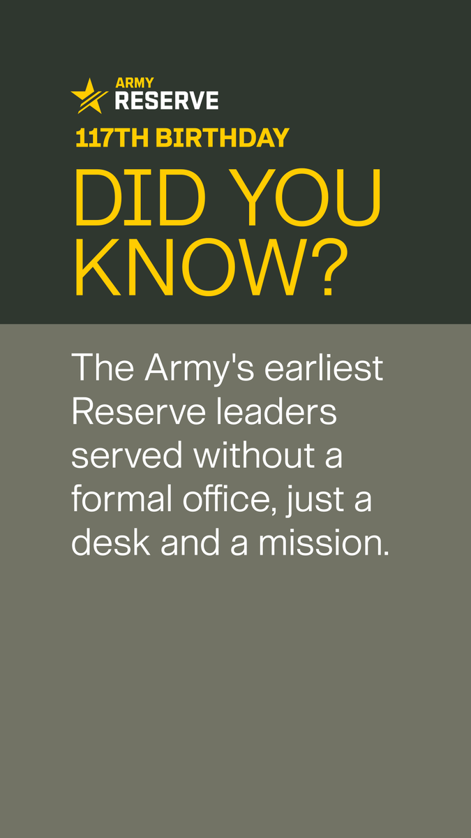 USArmyReserve's tweet photo. #DYK 

April marked the U.S. Army Reserve's Birthday Month! Join us in continuing our 117th Birthday celebration by learning more about #USARThroughTime!⏱️ 
 
#ArmyReserve117 https://t.co/NYjC7UZSlL