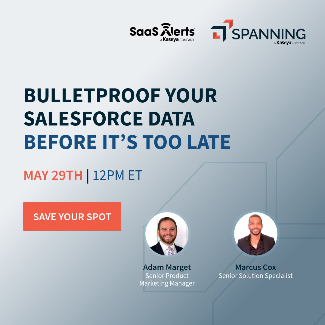 Spanning Backup (@spanningbackup) on Twitter photo Join us live on May 29 to bulletproof your Salesforce data before Itโs too late with <a href="/SaasAlerts/">SaaS Alerts</a>
Plus, attend for a chance to win a $100 Uber Eats voucher! ๐
Register now: bit.ly/4mix3hk
#Salesforce #DataProtection Join us live on May 29 to bulletproof your Salesforce data before Itโs too late with <a href="/SaasAlerts/">SaaS Alerts</a>
Plus, attend for a chance to win a $100 Uber Eats voucher! ๐
Register now: bit.ly/4mix3hk
#Salesforce #DataProtection