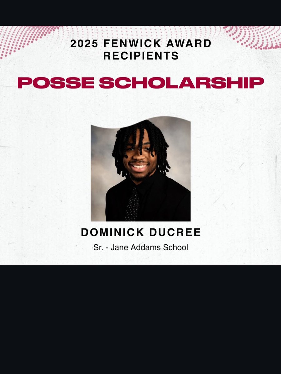Congratulations Mr Ducree. Well deserved. Dom EARNED his Posse Scholarship! Friar Nation is so proud of you!! Good luck on the next part of your journey at Middlebury College! Awesome!!
