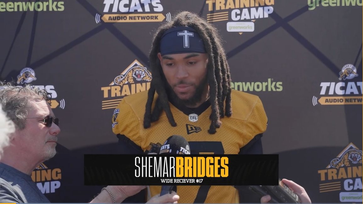 Shemar Bridges | Media Availability | May 12, 2025 @ticats ticats.ca/2025/05/12/she… #CFL #CFLTC #Ticats