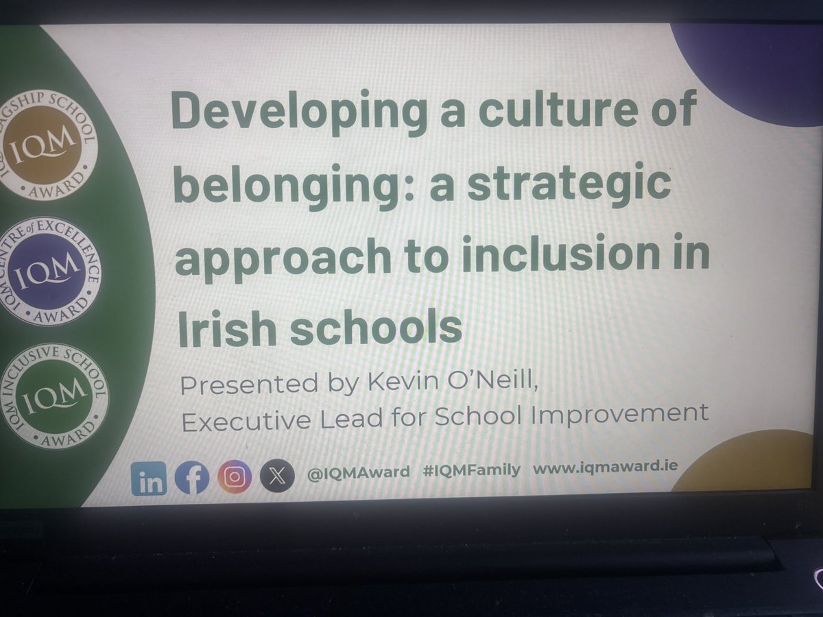 Huge night for inclusion for Irish Schools 🏫 together with Kildare and Galway Education Support Centres we are presenting a webinar on how a strategic approach towards inclusion can better serve the needs of ALL learners in our care! #iqmfamily