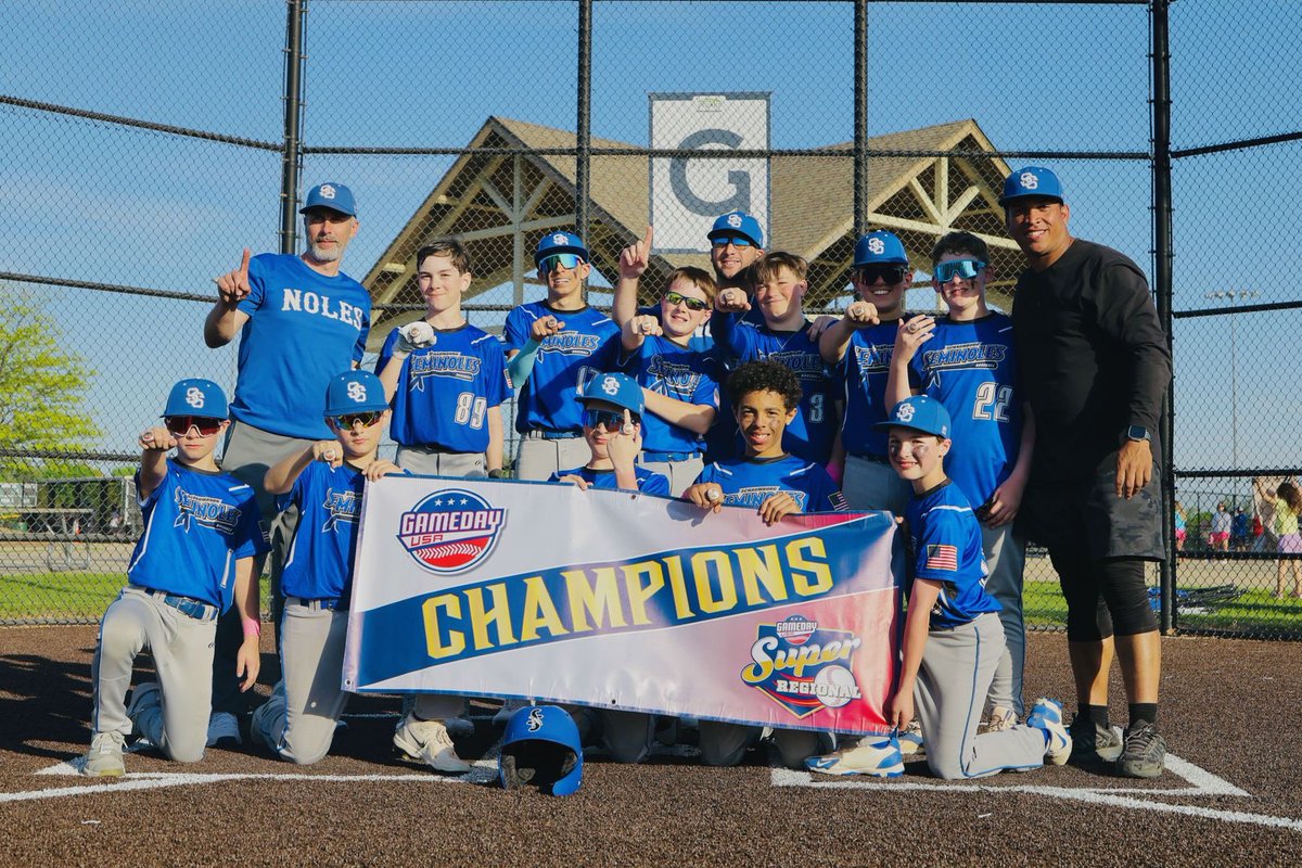 Congrats to the Seminoles 12U on winning the GameDay Super Regional Tournament. That’s 2 consecutive Tournament Championships. A 4-1 record that included a 16-8 win over Lake County Lightning in the championship game. #SchaumburgSeminoles12U #TournamentChampions