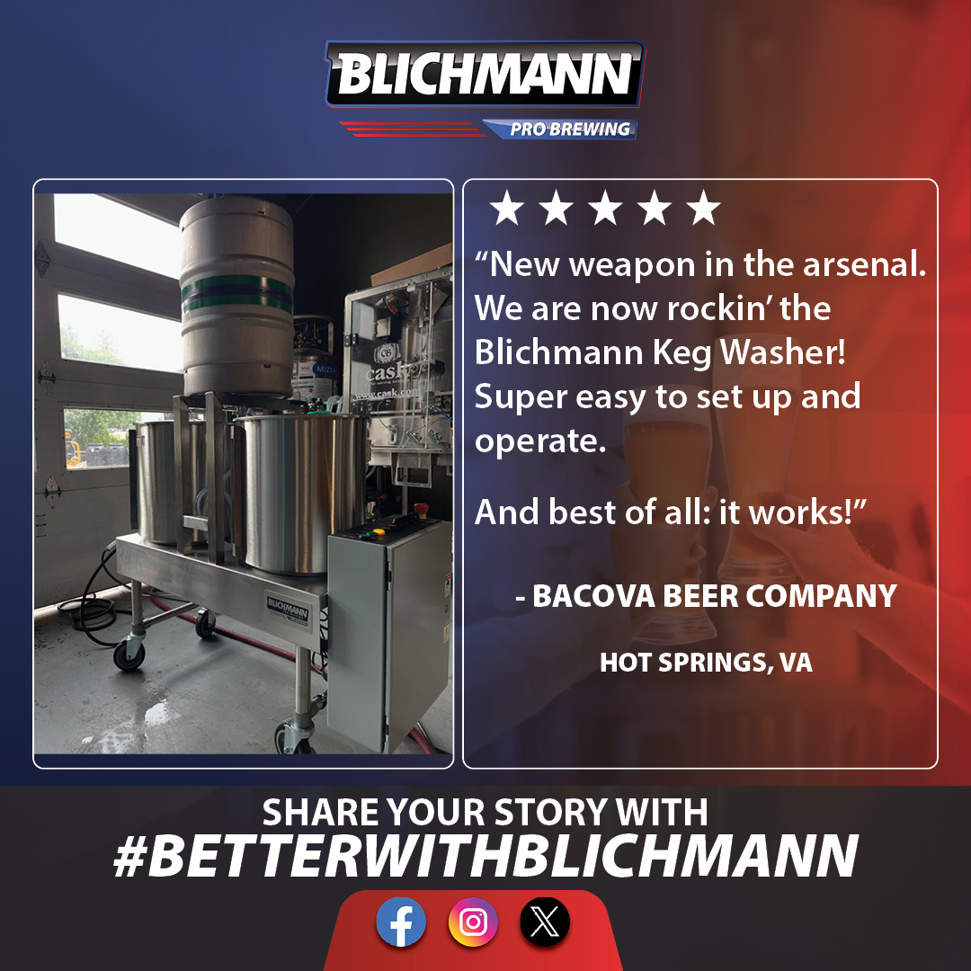 Blichmann Engineering (@blichbeergeek) on Twitter photo A huge shout-out to <a href="/BacovaBeer/">Bacova Beer Company</a> for sharing their experience with the Blichmann Keg Washer! We're proud to support their brewery and glad it's helping their operations run smoothly.
🇺🇸 Handmade in the USA — learn more about the Keg Washer here:
blichmannengineering.com/keg-washer.html A huge shout-out to <a href="/BacovaBeer/">Bacova Beer Company</a> for sharing their experience with the Blichmann Keg Washer! We're proud to support their brewery and glad it's helping their operations run smoothly.
🇺🇸 Handmade in the USA — learn more about the Keg Washer here:
blichmannengineering.com/keg-washer.html