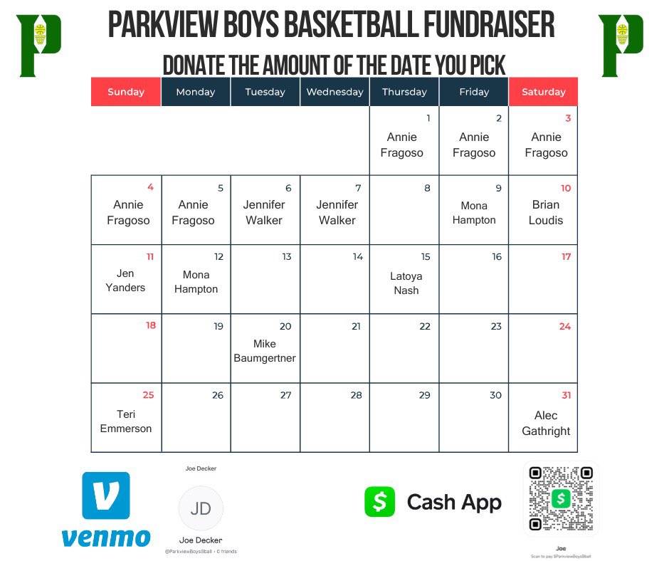 Thank you to everyone who has donated so far! Please reach out if you want to claim a date! GO VIKINGS!!!