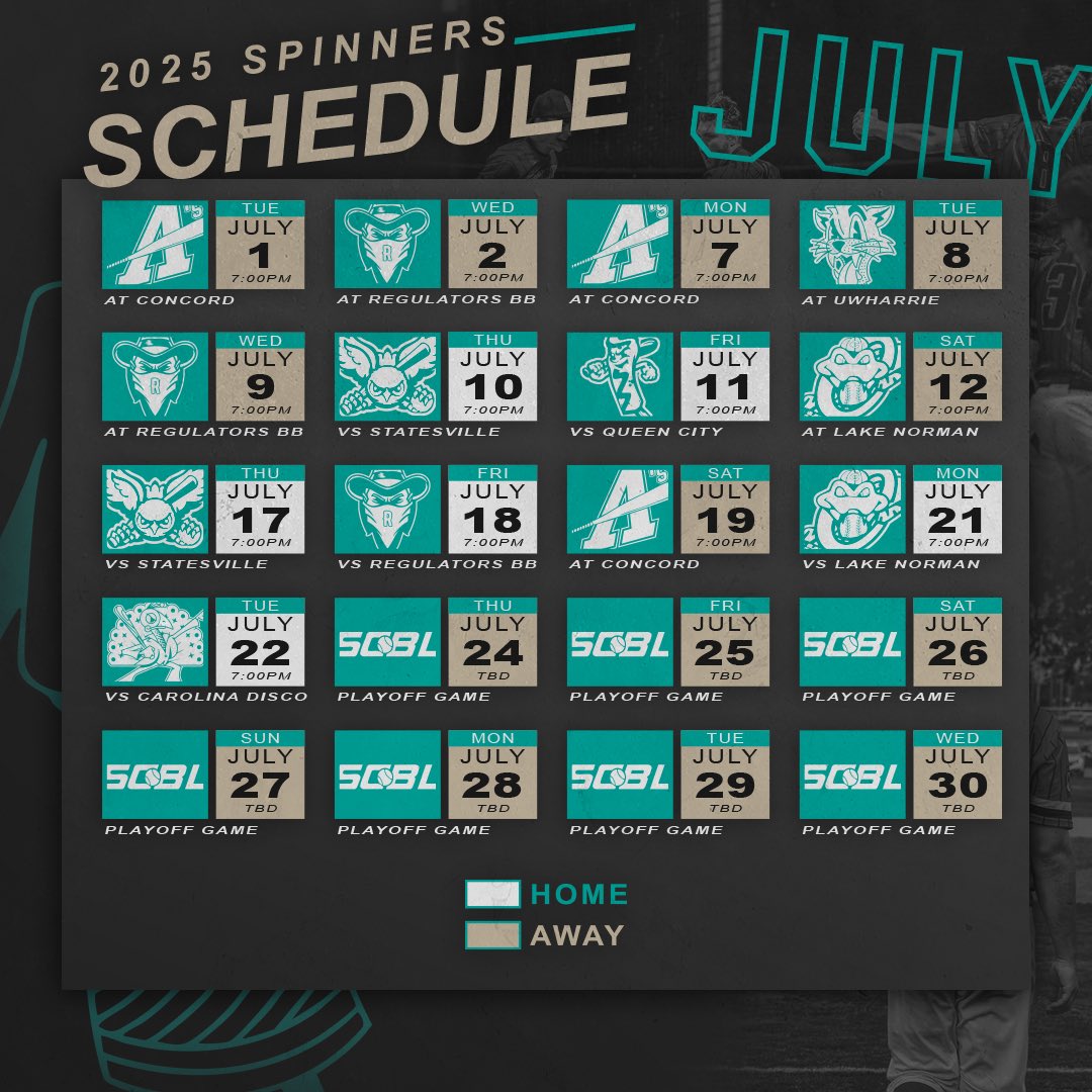 Mooresville Spinners (@spinnerbaseball) on Twitter photo The 2025 schedule is here, all home games will be played at Mooresville HS this year due to the renovations of Moor Park ⚾️#spinem <a href="/SCBLbaseball/">SCBL Baseball</a> The 2025 schedule is here, all home games will be played at Mooresville HS this year due to the renovations of Moor Park ⚾️#spinem <a href="/SCBLbaseball/">SCBL Baseball</a>