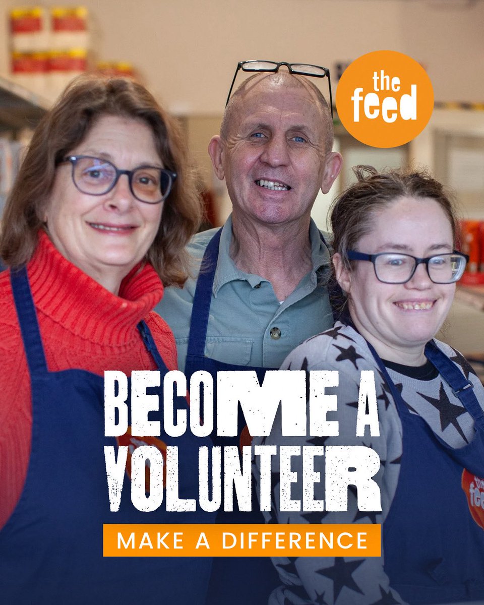 Become a volunteer and make a difference! 📣

Volunteers are a really important part of our team and we’re looking for more people to join us.

See our range of rewarding roles here - thefeed.org.uk/get-involved/v…

#OurFoodMakesADifference 🧡