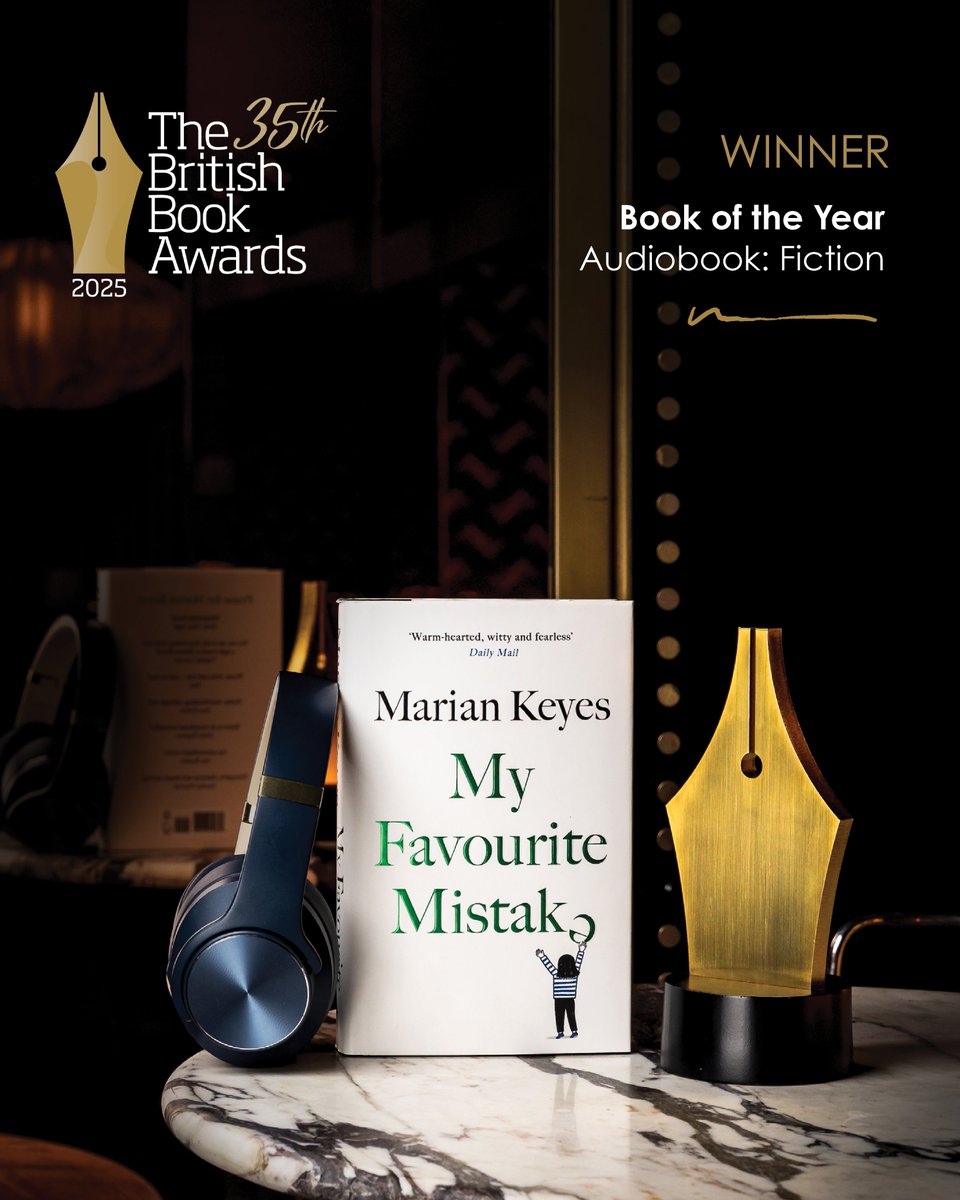 The second winner of Book of the Year: Audiobook Fiction goes to @MarianKeyes for My Favourite Mistake (<a href="/PenguinUKBooks/">Penguin Books UK</a> <a href="/PRHAudio/">Penguin Random House Audio 🎧 📚</a> <a href="/MichaelJBooks/">Penguin Michael Joseph</a>) ✨

Our judges were blown away by both the “richness” of the narration #Nibbies #BritishBookAwards