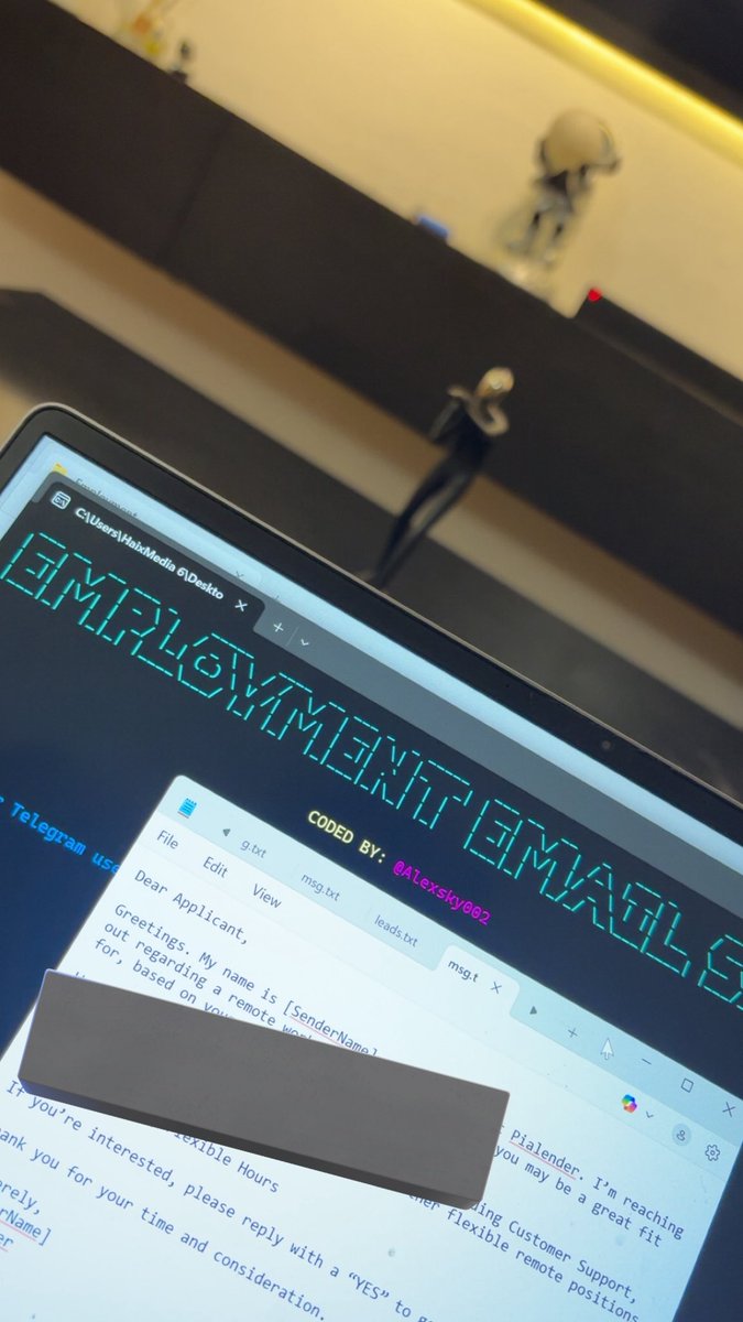 EMPLOYMENT TUTORIAL (Spam method )

How does this work ? When a lot of people apply for a job application, they send their cv containing their details via your email and a lot of information can be gotten from their application

TOOLS NEEDED 

1. Employment sender 

2. GOOD SMTP