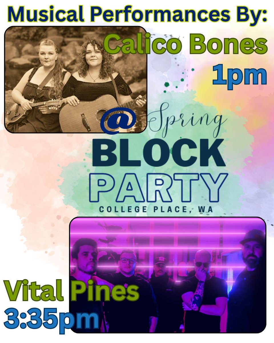 Block Party is literally 6 days away and we are SO EXCITED to start off a fantastic event season in College Place!

We'll have the street filled with 60 vendors and five hours of entertainment, activities, and FOOD! 

Join us for this iconic event on S. College Ave 5/18/25 1-6PM