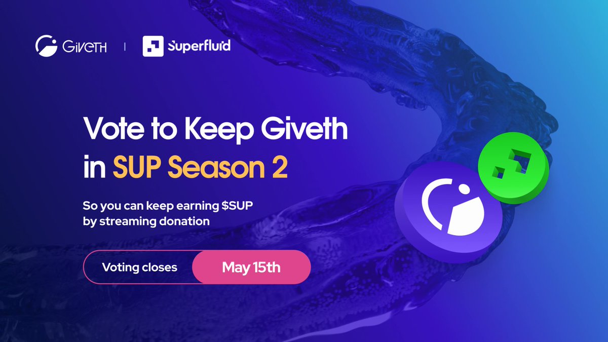 📣 Calling all $SUP holders 📣

In $SUP Season 1, Giveth donors earned $SUP by setting up recurring donations, and it was awesome:

Our partnership with <a href="/Superfluid_HQ/">superfluid.eth</a> helped QUADRUPLE recurring donations! 🧵