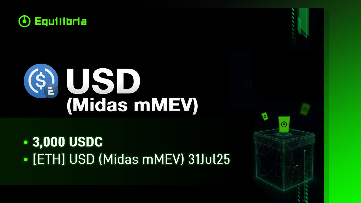 There’s a solid $3,000 offer on the table for vlEQB holders, thanks to <a href="/MEVCapital/">MEV Capital</a>—aimed at keeping the USD (Midas mMEV) boosted pool running at full power!🔥

Cast your vote, direct the Pendle flow to the USD (Midas mMEV) pool, and grab your share. Vote now ➡️