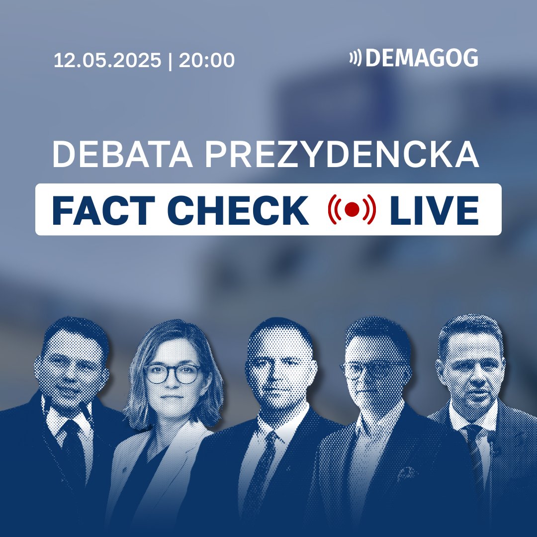 🇵🇱 Właśnie rozpoczęła się debata prezydencka organizowana przez #TVP, #TVN i #Polsat ! Na bieżąco analizujemy wypowiedzi kandydatów i sprawdzamy fakty #FactCheck.

📲 Obserwujcie nasz profil na X – publikujemy #FactCheckLive z debaty!

W najbliższych dniach na naszej stronie