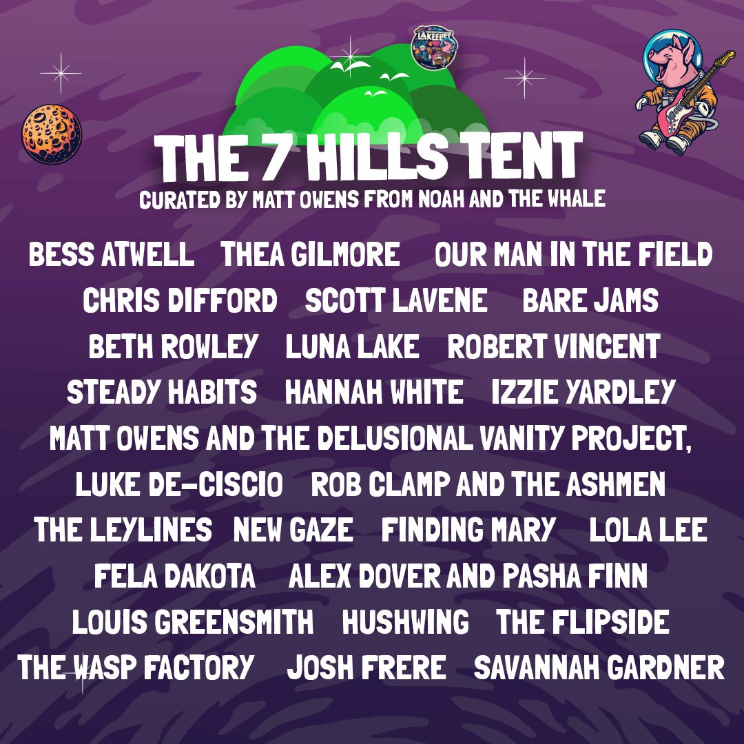 Lakefest (@lakefestuk) on Twitter photo The 7 Hills Tent lineup has just landed — and trust us, it's stacked with serious talent. Curated by the brilliant <a href="/mattowens_music/">Matt Owens</a> this is where you’ll discover future headliners, hidden gems, and goosebump moments all weekend long.
🎟️ lakefest.co.uk/buy-tickets The 7 Hills Tent lineup has just landed — and trust us, it's stacked with serious talent. Curated by the brilliant <a href="/mattowens_music/">Matt Owens</a> this is where you’ll discover future headliners, hidden gems, and goosebump moments all weekend long.
🎟️ lakefest.co.uk/buy-tickets