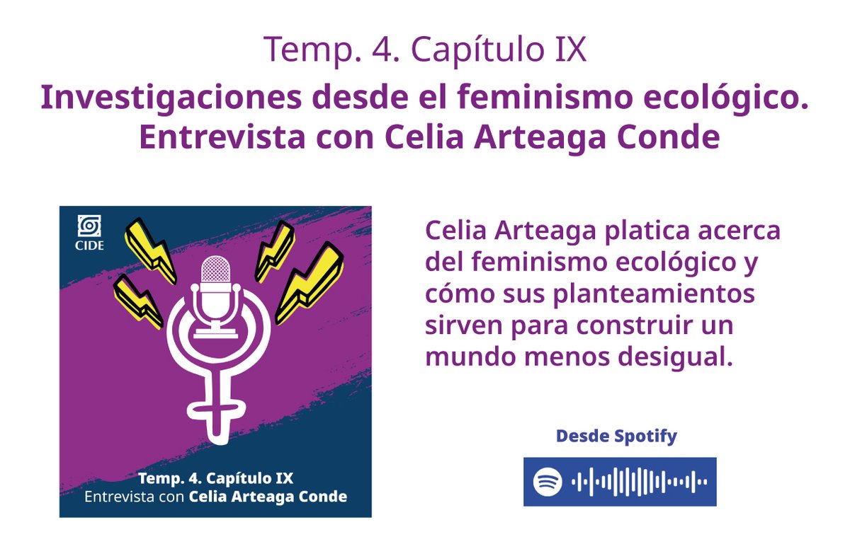 CIDE (@cide_mx) on Twitter photo 📢 ¡ <a href="/unmicpropio/">Un micrófono propio: mujeres y feminismos</a> estrena episodio!
No te pierdas la conversación entre <a href="/andrews_cath/">Cath Andrews</a> y <a href="/celinefa/">Céline FA González Schont</a> con Celia Arteaga sobre el feminismo ecológico y cómo sus planteamientos sirven para construir un mundo menos desigual.
🎙️ Escúchalo aquí: bit.ly/3YGRHgQ 📢 ¡ <a href="/unmicpropio/">Un micrófono propio: mujeres y feminismos</a> estrena episodio!
No te pierdas la conversación entre <a href="/andrews_cath/">Cath Andrews</a> y <a href="/celinefa/">Céline FA González Schont</a> con Celia Arteaga sobre el feminismo ecológico y cómo sus planteamientos sirven para construir un mundo menos desigual.
🎙️ Escúchalo aquí: bit.ly/3YGRHgQ