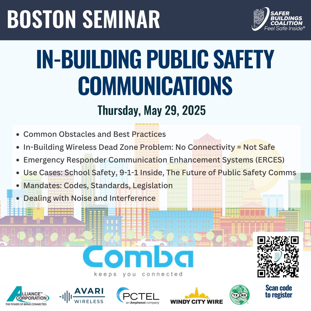 SaferBuildings's tweet photo. Join the Safer Buildings Coalition in Boston for a day of code insights, real-world solutions, and expert discussions focused on improving in-building emergency communications.

🔗 Register: https://t.co/kon6XujWEx

#PublicSafety #FeelSafeInside #911Inside #InBuildingConnectivity https://t.co/0ZeF7C57tI