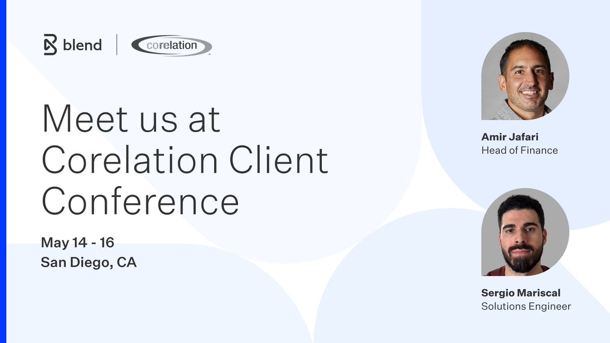 Attending #CorelationClientConference in San Diego? Blend is excited to showcase our partnership with @corelationinc at Booth #15. Discover how Blend is empowering #creditunions to build seamless digital journeys. Schedule a meetup or swing by! 
👉 hubs.ly/Q03ly03m0