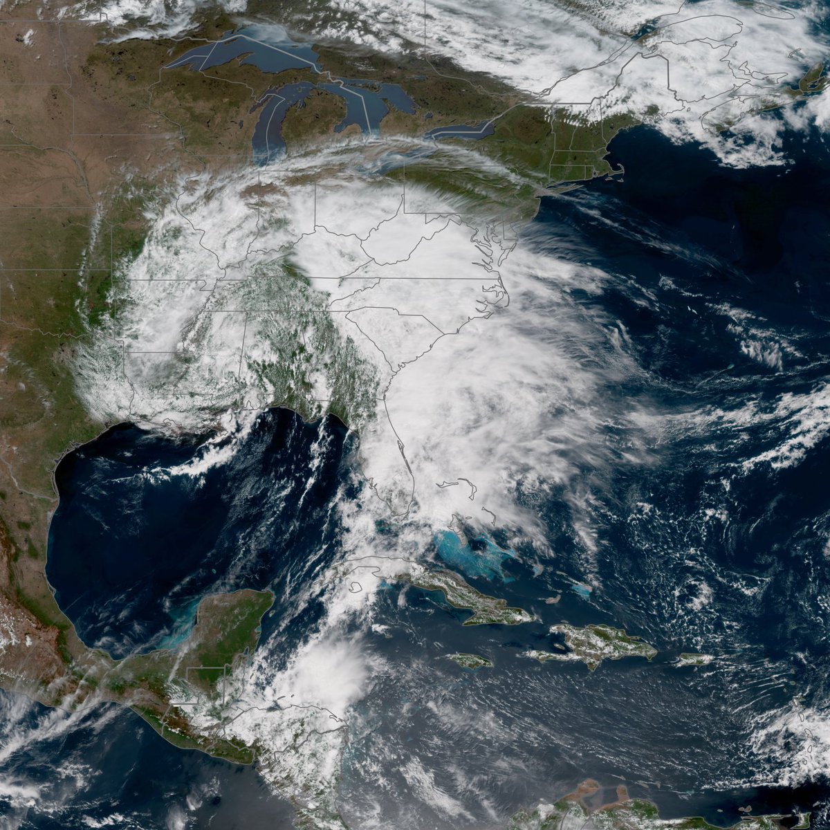 Impressive atmospheric river extending some 1,500 miles from the Caribbean Sea to near Washington D.C. on Monday.

Rain will be particularly heavy in the Mid-Atlantic on Tuesday.