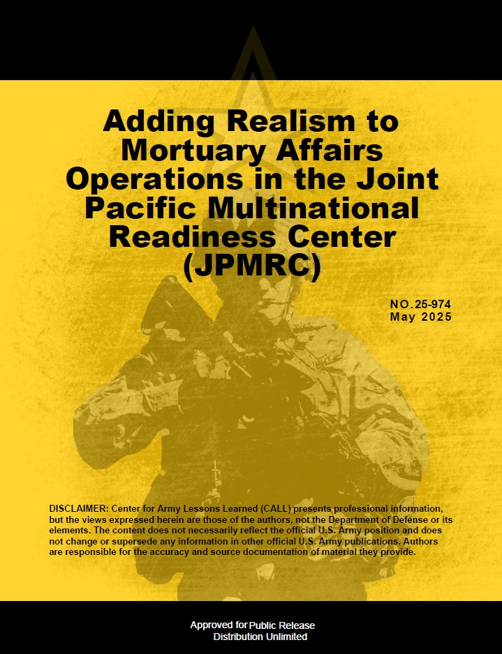Managing human remains (HR) is a critical yet often overlooked aspect of mission success. Incorporating simulated HR could significantly enhance the realism of future exercises and effectiveness of training.

Read more using this public #Army link: army.mil/article/285411

#JPMRC