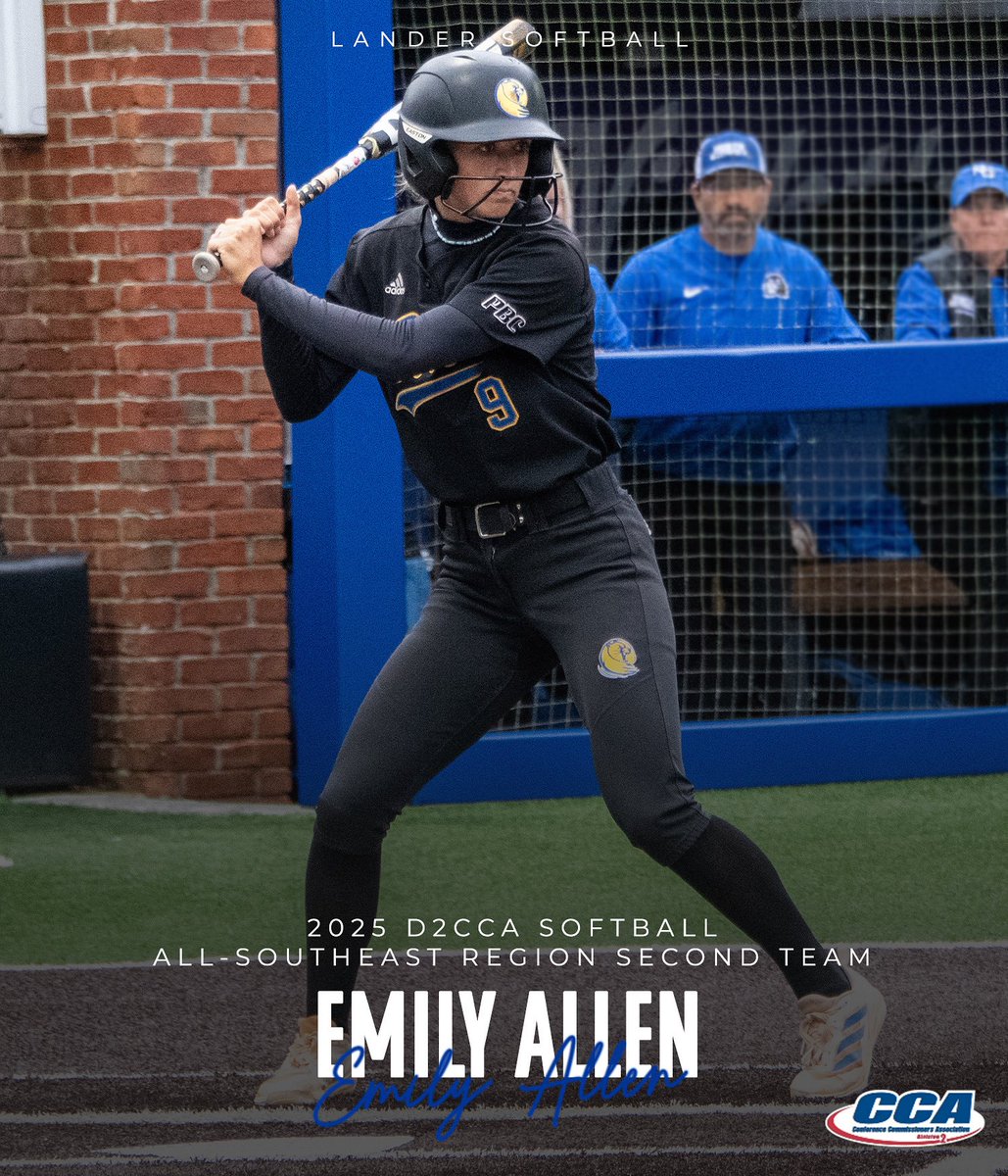 Lander Softball (@lander_softball) on Twitter photo Congratulations to Emily Allen on earning D2CCA All-Southeast Region honors for the second year in a row! After a First Team nod last season, she continues to prove she’s one of the region’s best with a Second Team selection this season! 🤩
#cLawsUp | <a href="/LanderAthletics/">Lander Athletics</a> Congratulations to Emily Allen on earning D2CCA All-Southeast Region honors for the second year in a row! After a First Team nod last season, she continues to prove she’s one of the region’s best with a Second Team selection this season! 🤩
#cLawsUp | <a href="/LanderAthletics/">Lander Athletics</a>