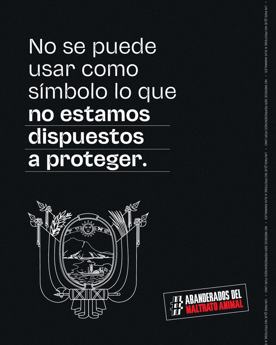 LoaEcuador's tweet image. Nos representa un animal abandonado por la ley. El escudo nos queda grande con la LODA. Sin protección no hay representación @BancadaADN 

#Abanderadosdelmaltratoanimal #ArchivatuLODA #derechosanimales #protecciónanimal